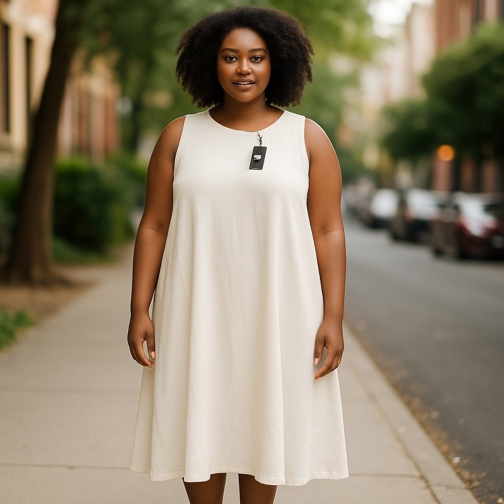 Seta T Sleeveless Dress Casual‎ Linen Blend Flowy Dress XL